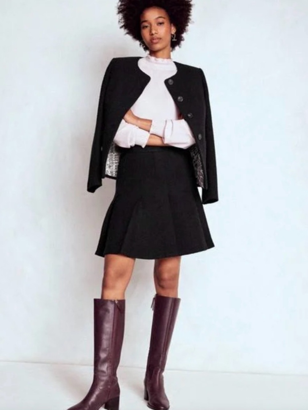 Boden Flippy Textured Skirt